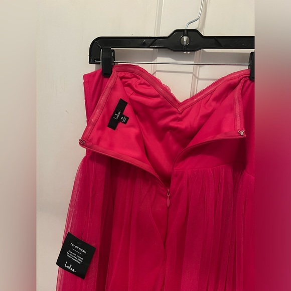 Lulu’s Sparkle Hot Pink Strapless Dress Brand New, Never Worn - Picture 4 of 4